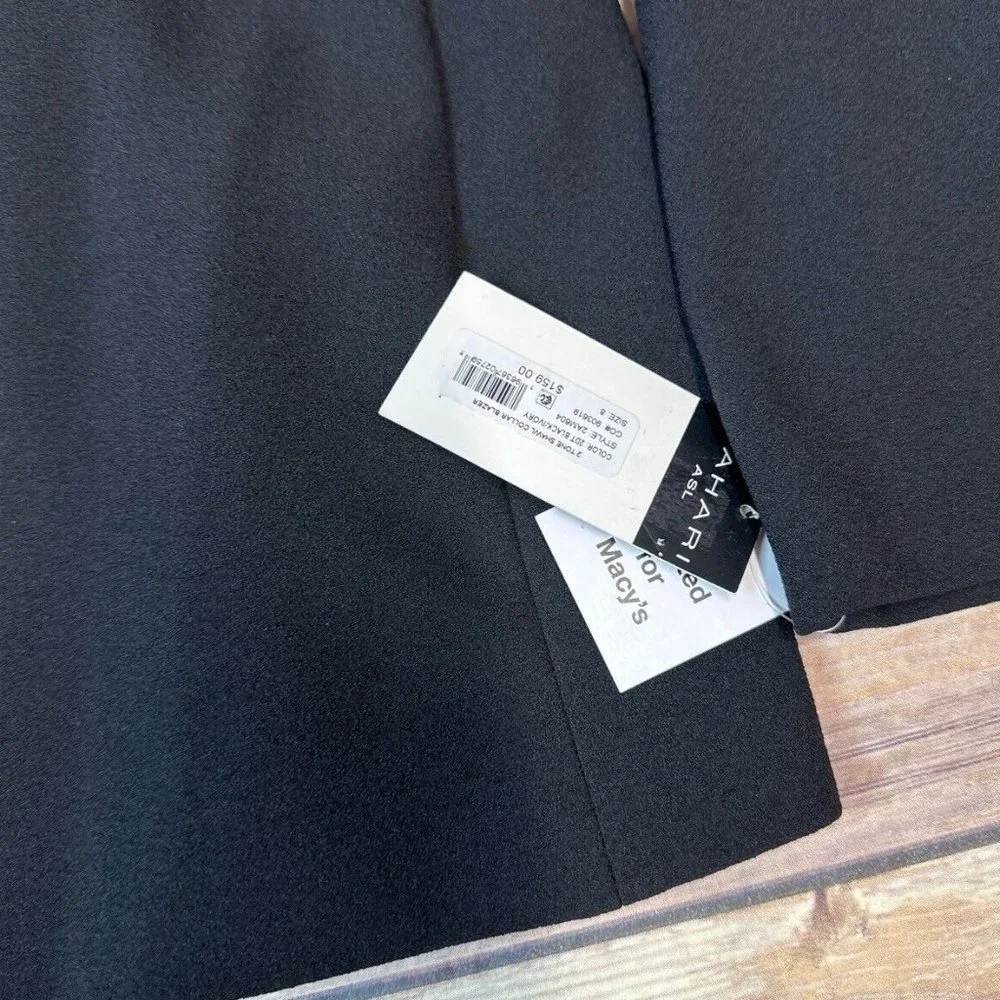 Tahari ASL Women's Black Shawl Collar Blazer Jacket Size 8